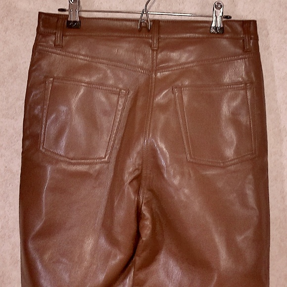 NWT Wilfred Melina Cognac Vegan Leather Pants, 5 Pocket, Size 6 - Picture 5 of 10